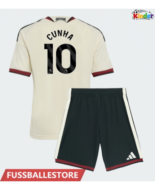 Günstige Manchester United Matheus Cunha #10 3rd trikot Kinder 2026-27 Kurzarm (+ Kurze Hosen)